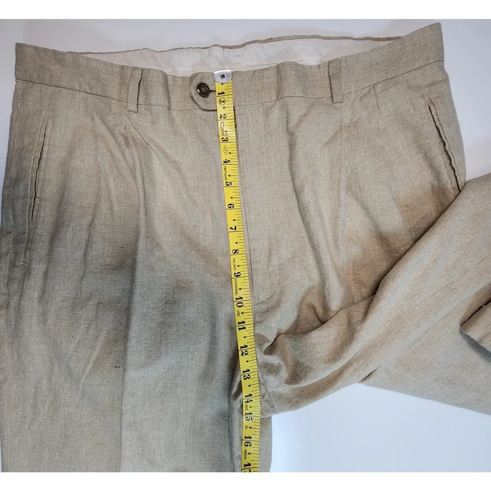 Braggi Linen Cotton Pleated Trousers Minimalist Workwear‎ Size 40